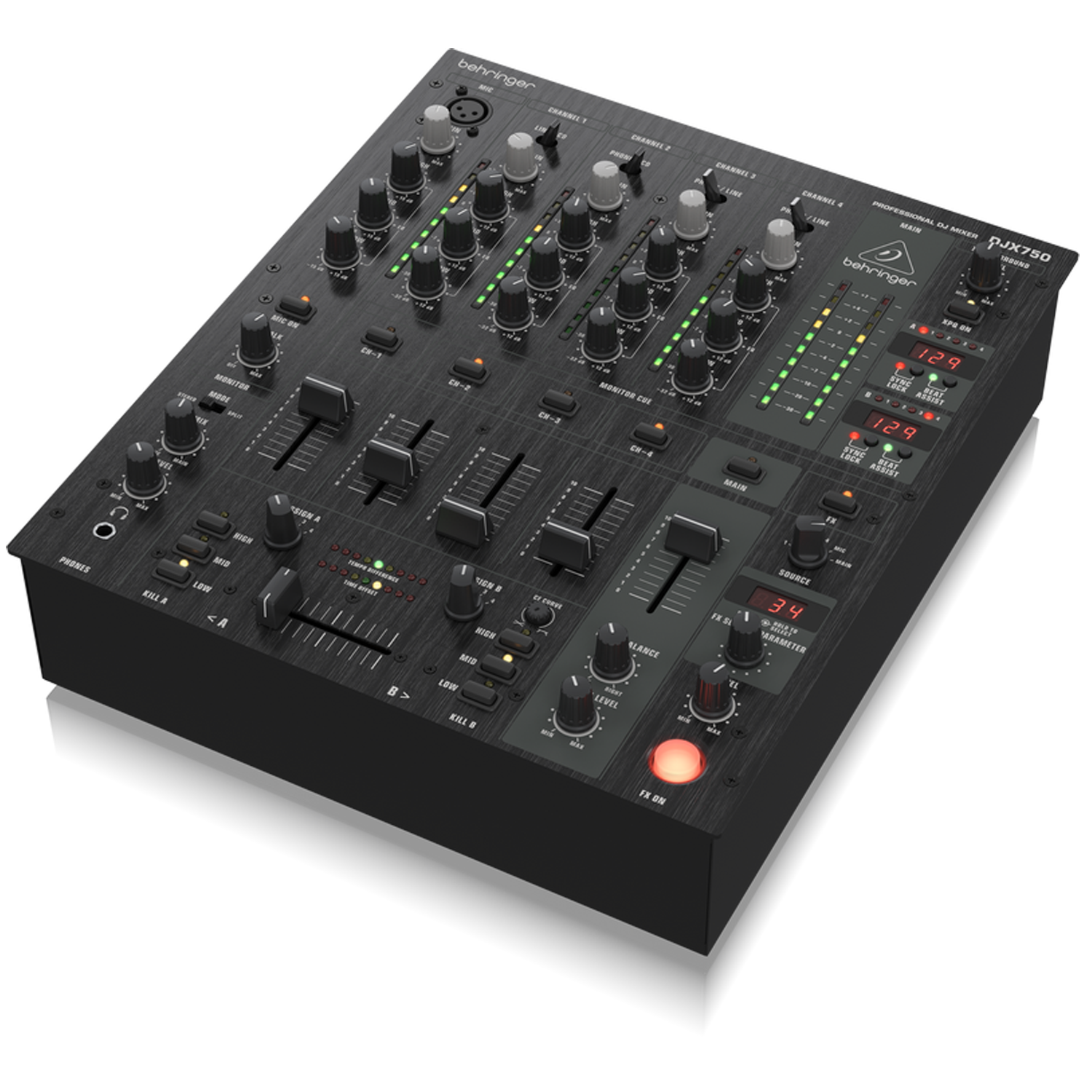 Behringer - DJX750 Mezclador de DJ Pro Mixer de 4 canales