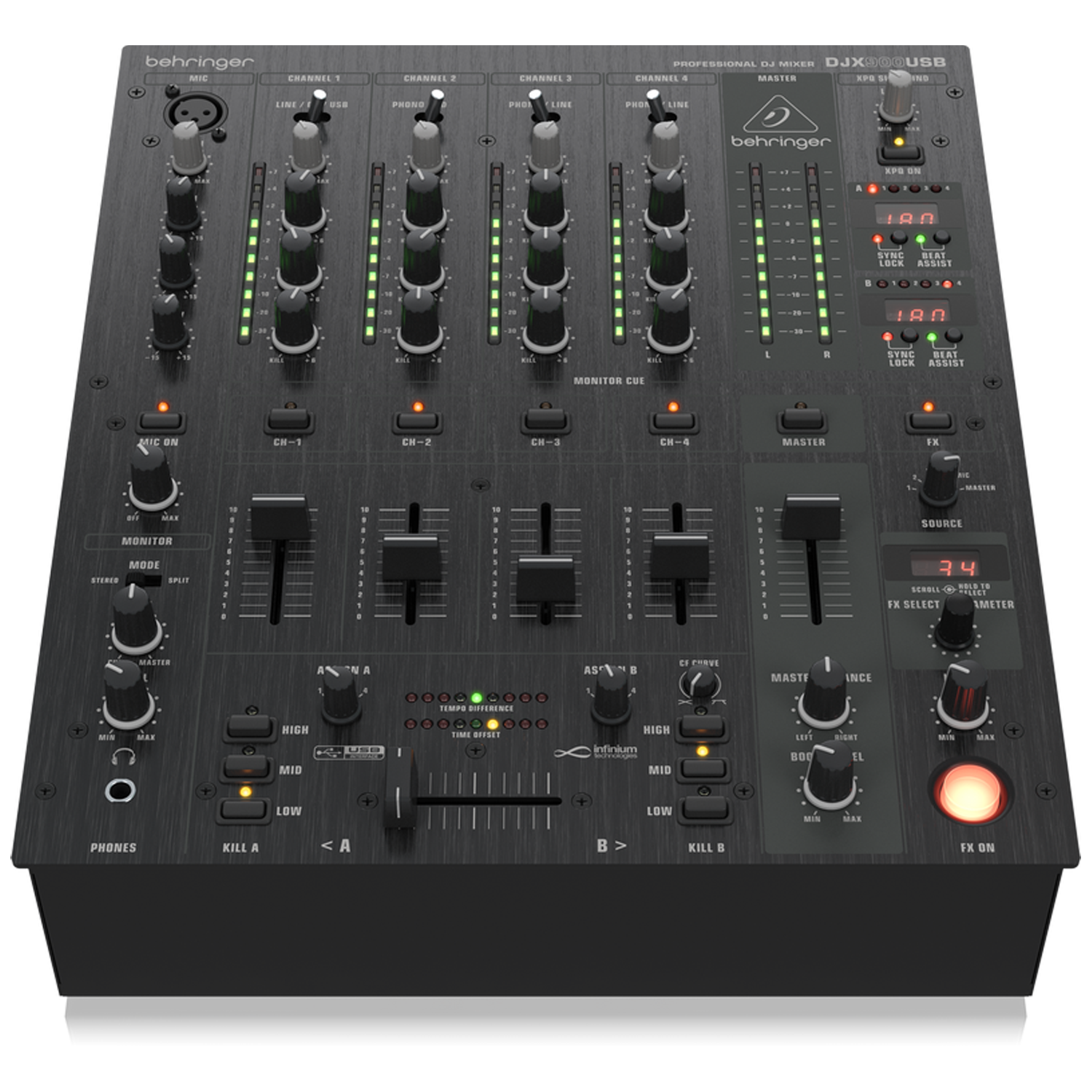 Behringer - DJX900USB Mezclador para DJ Pro de 4 canales